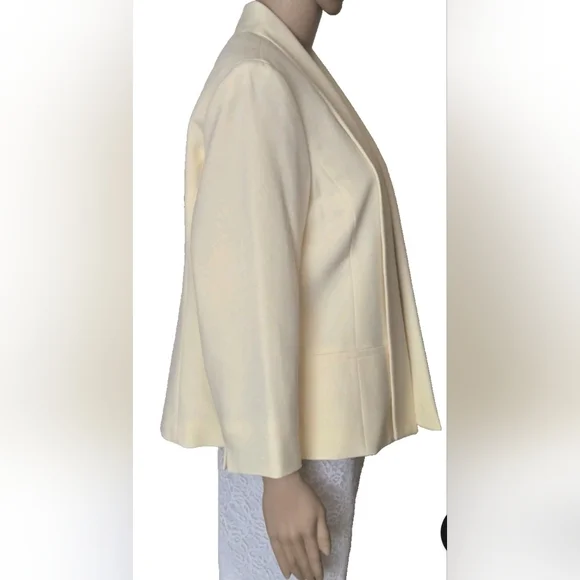 NWOT! Posh Butter Yellow Black Label Formal Women's Lined Open Spring Blazer 10 - Picture 10 of 17